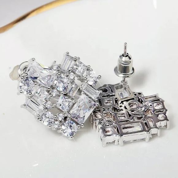 White Sapphire Bling Heart 925 Sterling silver - Picture 5 of 6